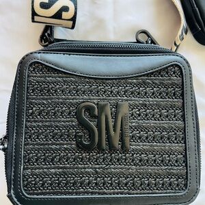 Steve Madden Black Textured Belt Bag